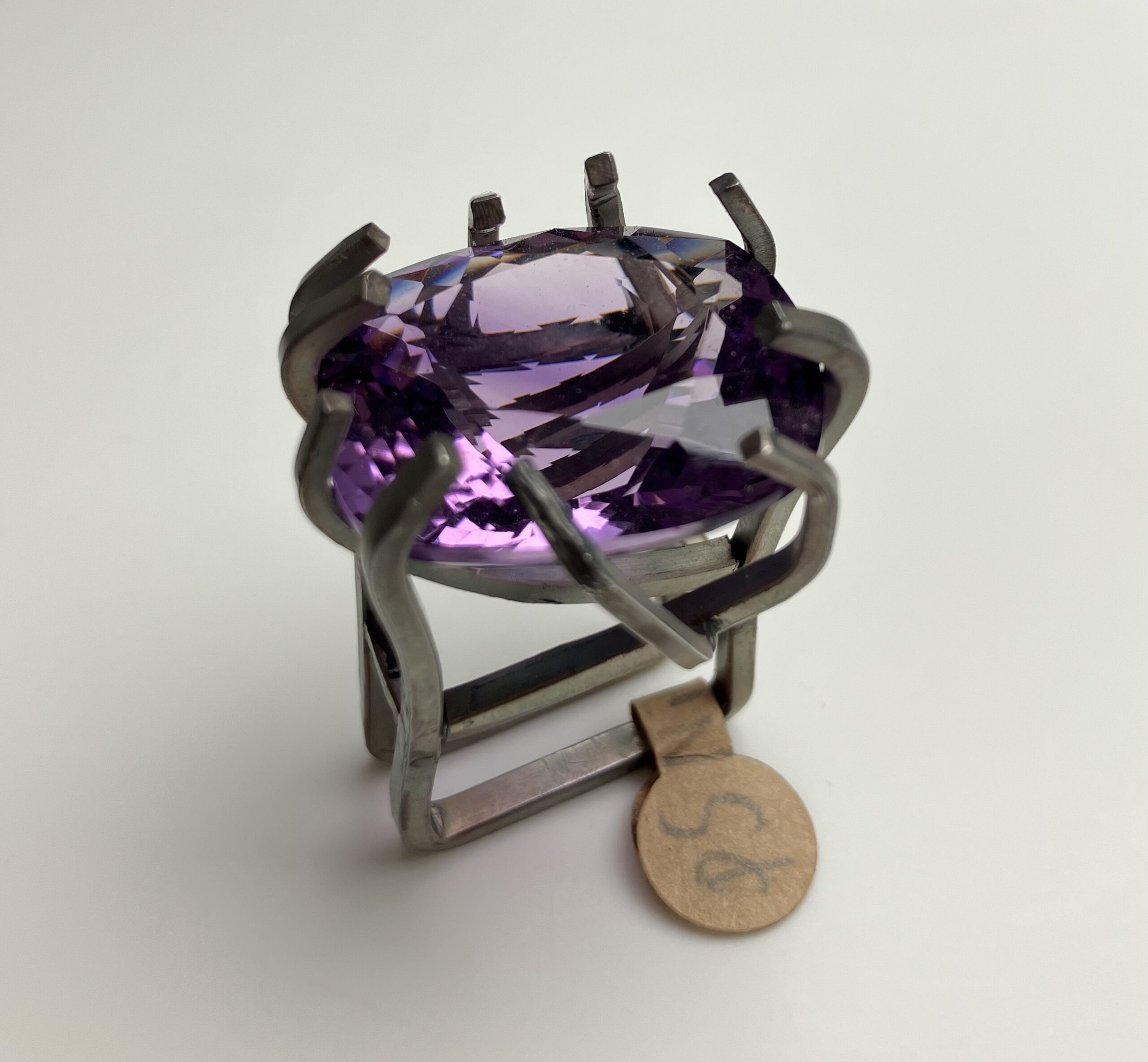 Ring silver med lila sten