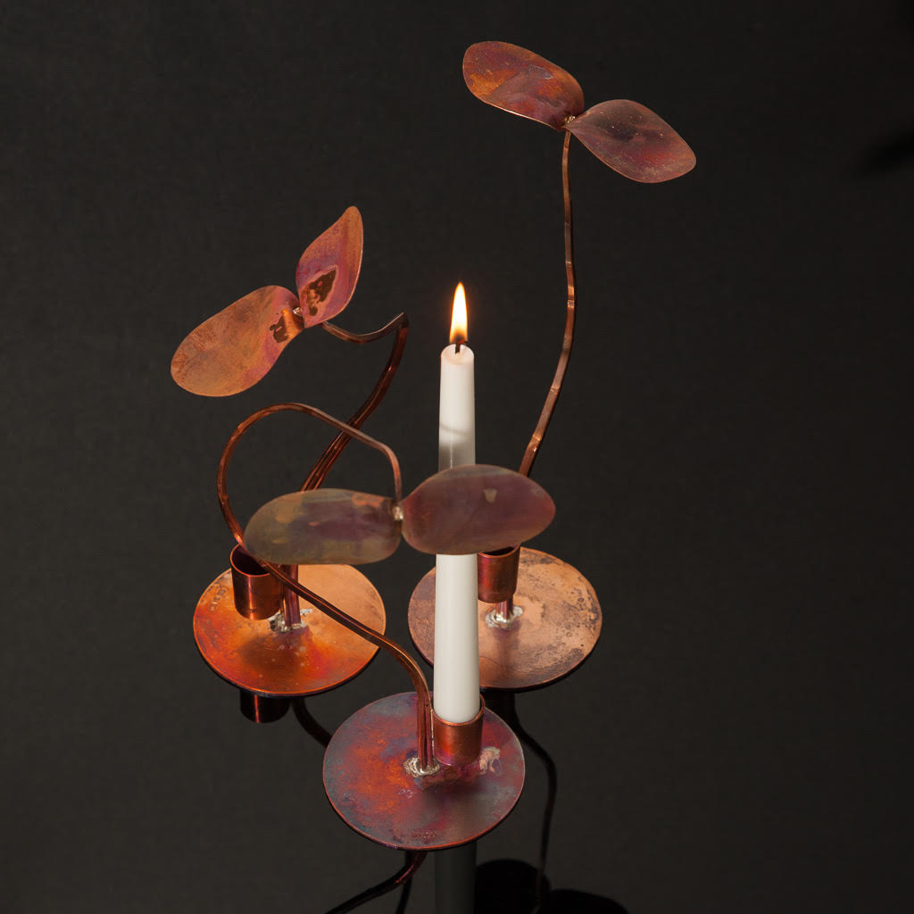 Ljusstakar av koppar. Pernilla Sylwan