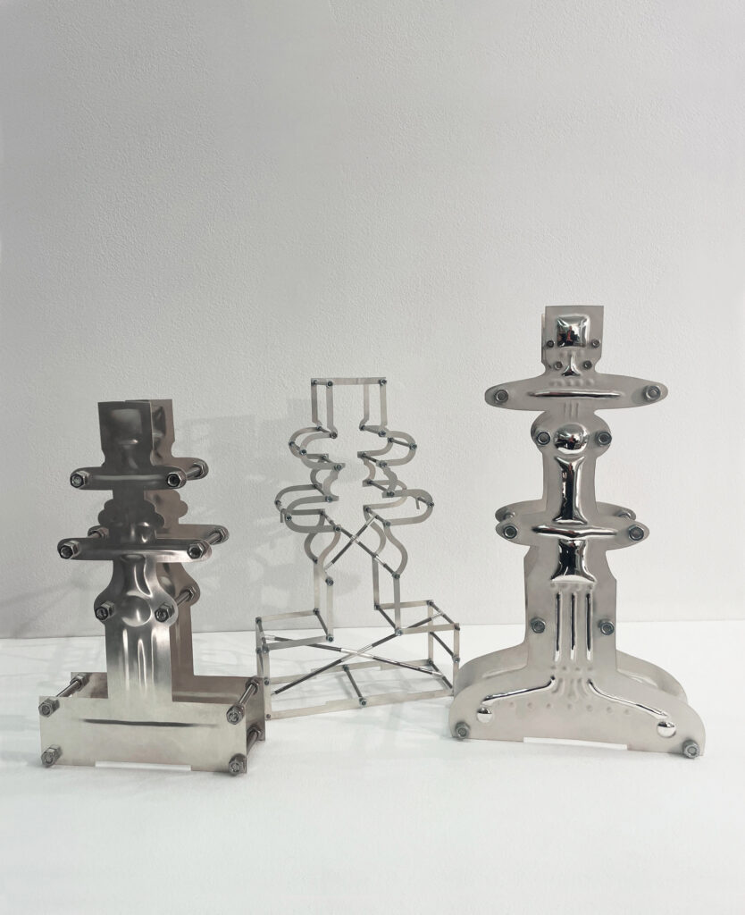 Judit Fritz Ljusstakar, finsilver, rostfritt stål, stål.